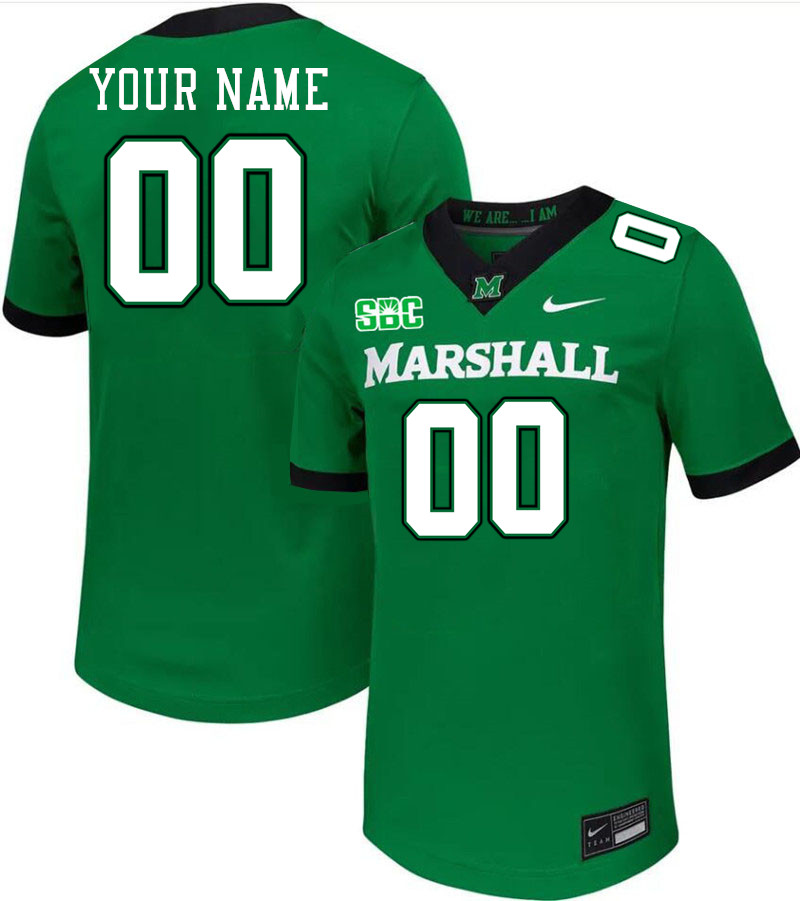 Custom Marshall Thundering Herd Name And Number Football Jerseys-Green